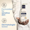 Aveeno Skin Relief Lotion for sensitive skin, dermatologist tested, with recyclable pump.