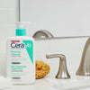 cerave foaming facial cleanser 473ml placing on the sink