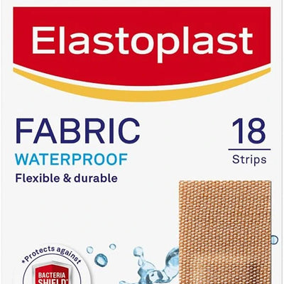 ElastoPlast waterproof fabric plaster packaging with Hi-Dry Tex technology.
