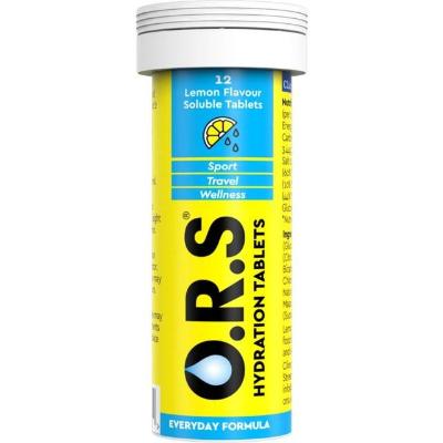 ORS Lemon Electrolyte Drink with a Lemon Slice