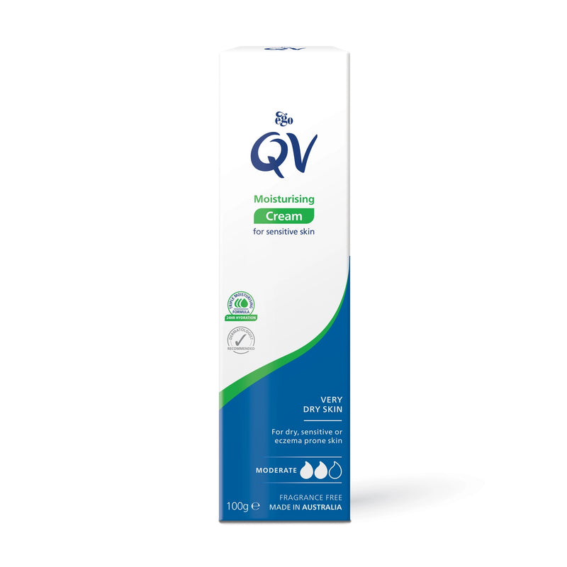 QV Moisturising Cream 100g packaging on a white background