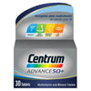 Centrum Advance 50+ 30 tablets multivitamin for seniors, promoting vitality, bone strength, immunity.