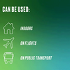 Nicorette inhalator can be used indoors, on flights, and public transport.