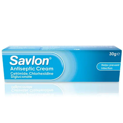 Savlon antiseptic cream packaging on a white background