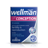 Wellman Conception 30 tablets for men, supporting fertility and reproduction with zinc, ginseng, and amino acids.