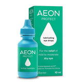 Aeon Protect eye drops 10ml bottle and packaging on a white background
