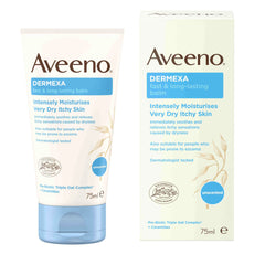 Aveeno Dermexa Fast & Long-Lasting Balm for very dry, itchy skin in 75ml packaging.