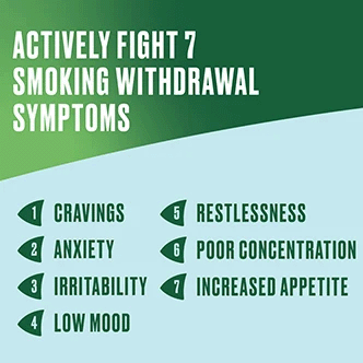 Nicorette helps actively fight 7 smoking withdrawal symptoms.
