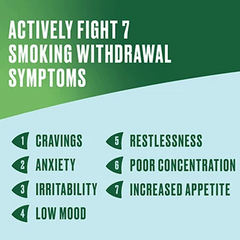 Nicorette helps actively fight 7 smoking withdrawal symptoms.