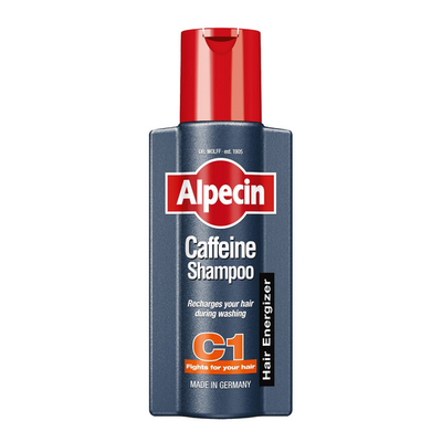 Alpecin Caffeine Shampoo C1 250ml bottle with red cap on a white background