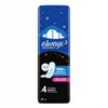 A single package of Always Maxi Night adult bed pads, size 4, shown against a plain white background. The packaging features a dark blue top half with a starry night sky design and a black bottom half.