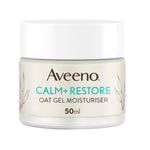 Aveeno Calm+Restore Oat Gel Moisturiser in a 50ml jar.
