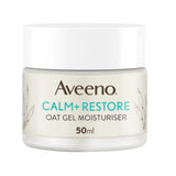 Aveeno Calm+Restore Oat Gel Moisturiser in a 50ml jar.
