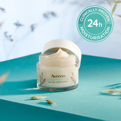 Calm+Restore Oat Gel Moisturiser with 24-hour moisturisation and oat gel texture.