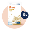 Aymes ginger-flavored shake powder package with protein content label on a white background