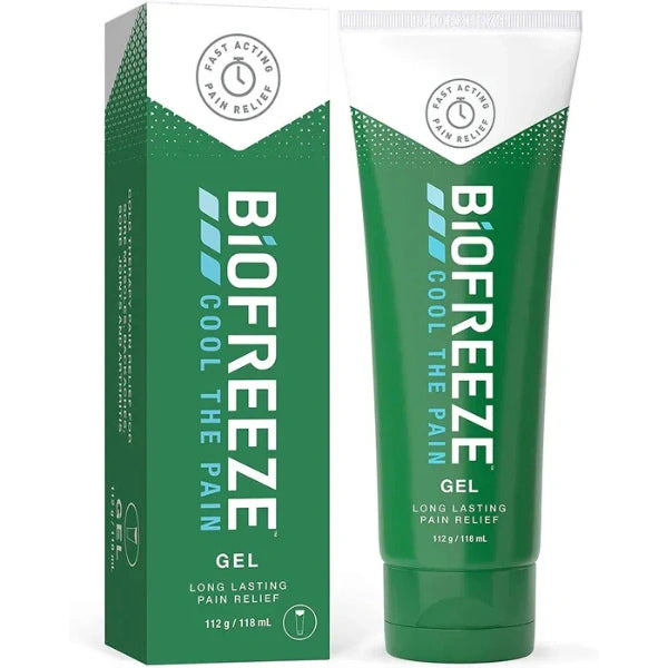Biofreeze gel tube and packaging on a white background