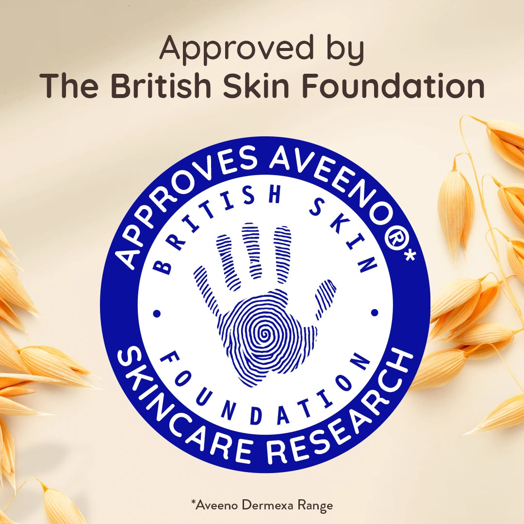 British Skin Foundation approval logo for Aveeno Dermexa Range.