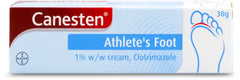 Canesten Cream 1% P-Line tube, showing the product label and a white background.