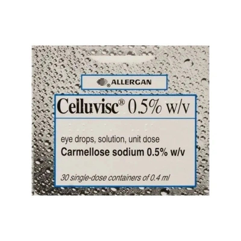Celluvisc 0.5% eye drops solution single-dose vial for dry eye relief and eye lubrication.