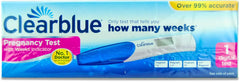 Clearblue Early Detection Visual Pregnancy Test showing a positive result.
Clearblue pregnancy test with a negative result.
Close-up of a Clearblue pregnancy test strip.