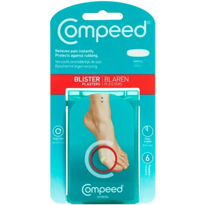 Compeed blister plaster packaging on a white background