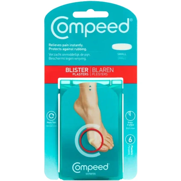 Compeed blister plaster packaging on a white background