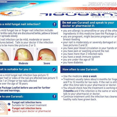 Curanail 5% Fungal Nail Treatment - 3ml | Curanail Nail Fungus Treatment Back view