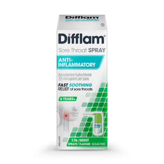 Difflam spray bottle on a shelf