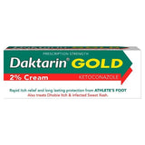  Daktarin Gold 2% Cream packaging with usage instructions and ingredients for antifungal treatment.