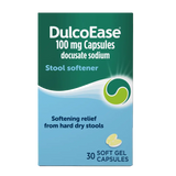 Box of DulcoEase 100 mg Capsules on a white background