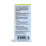 Back of a Dymista Control nasal spray packaging with text and barcodes on a white background