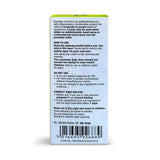 Back of a Dymista Control nasal spray packaging with text and barcodes on a white background