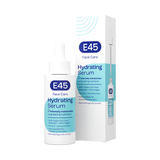 E45 Hydrating Serum packaging with bottle and box on a white background
