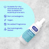 E45 Hydrating Serum bottle with product features on a textured gray background