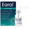 Earol Aftercare Spray shown with its retail box and a small glass spray bottle with a white applicator, on a plain white background.