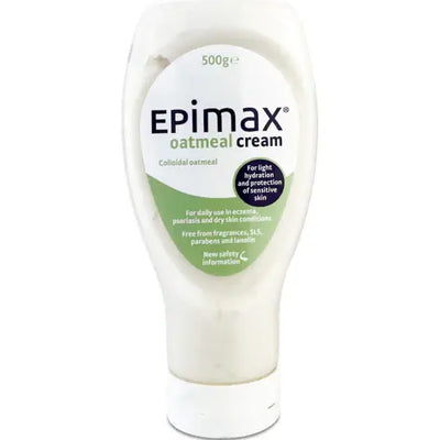 Epimax Oatmeal Cream 100g packaging with oat symbol and moisturizing label