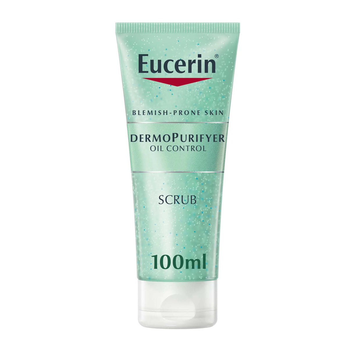 Eucerin DermoPurifyer Oil Control Scrub, 100ml, for blemish-prone skin.