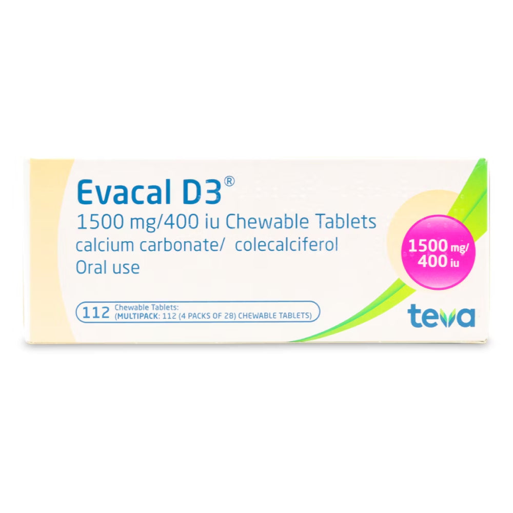 Evacal D3 1500mg/400iu Chewable Tablets Pack of 112 Tablets