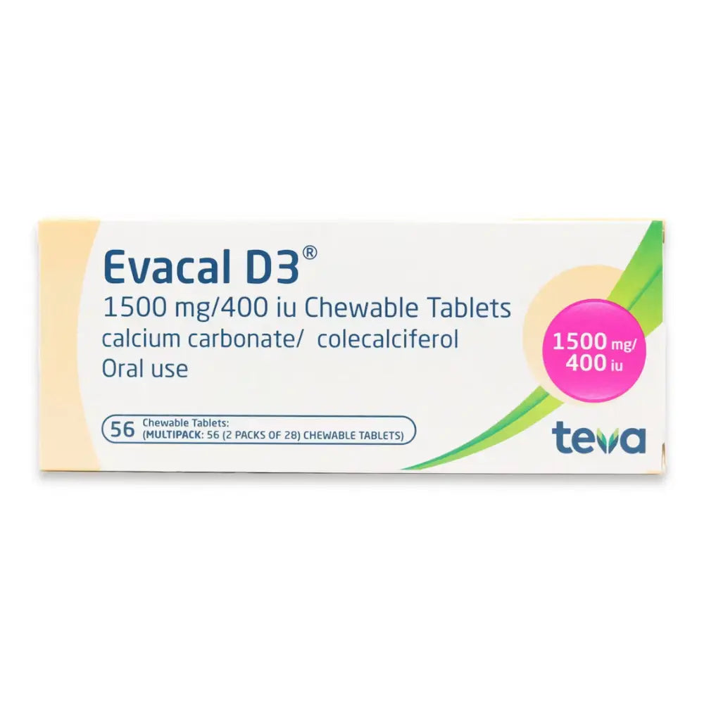 Evacal D3 1500mg/400iu Chewable Tablets Pack of 56 Tablets