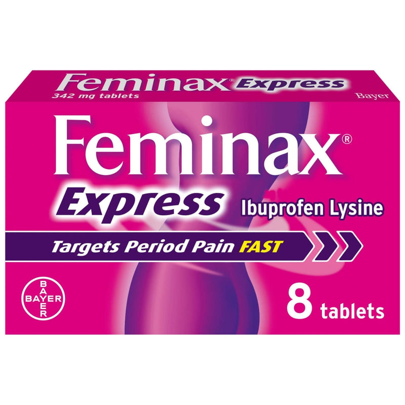 Feminax Express 342mg 8 Tablets for Period Pain Relief