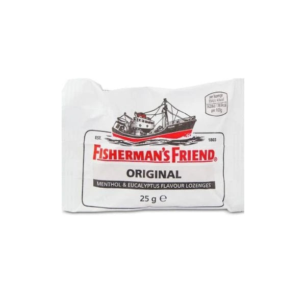 Fisherman's Friend Original Menthol & Eucalyptus Lozenges 25g packaging.