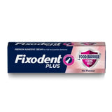 Fixodent Plus adhesive cream packaging on a white background