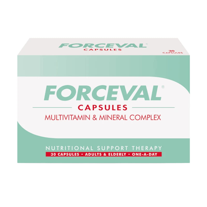 Box of Forceval Capsules 30s Multivitamin & Mineral Complex on a white background