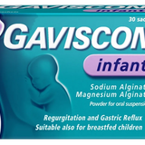 Gaviscon Infant packaging with a blue and purple design