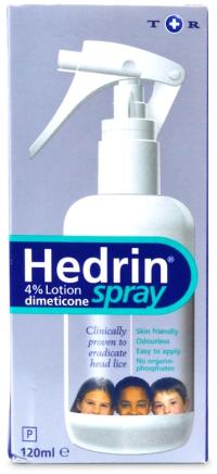 Woman applying Hedrin 4% Lotion Spray to her hair