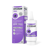 Hycosan Dual eye drop bottle and packaging on a white background