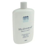A 350ml white plastic bottle of Hydromol Emollient dry skin conditioner with a ribbed white cap, shown on a plain white background.