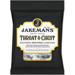 Jakemans Throat & Chest lozenge 160g package on a white background