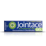 A box of Jointace Aromatherapy Oils Gel, featuring a blue and white design with green accents, on a white background with a soft reflection below.