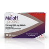 Maloff Protect 36 Tablets medication box for the prevention of malaria with Glenmark branding.